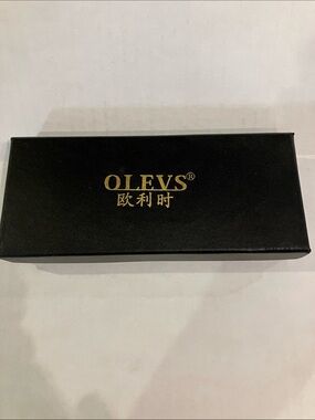 OLEVS  Men’s Analog Quartz Black Watch with gift box & screw driver.